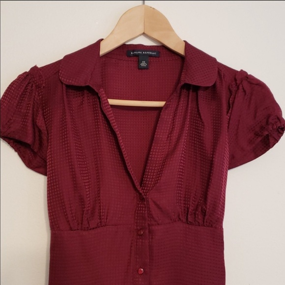 100% Silk Banana Republic Capped-Sleeved Blouse-XS - Picture 6 of 6